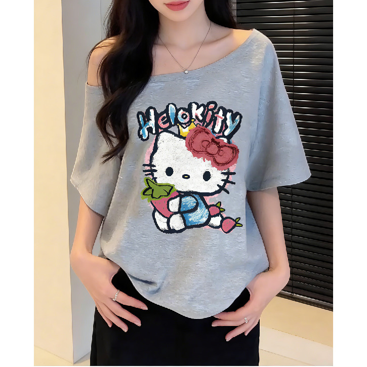 Ao Thun Hello Kitty Coi Vai Nu | Thoi Trang Nu Dep 2026 In Anh Dep Cong So Tinh Yeu