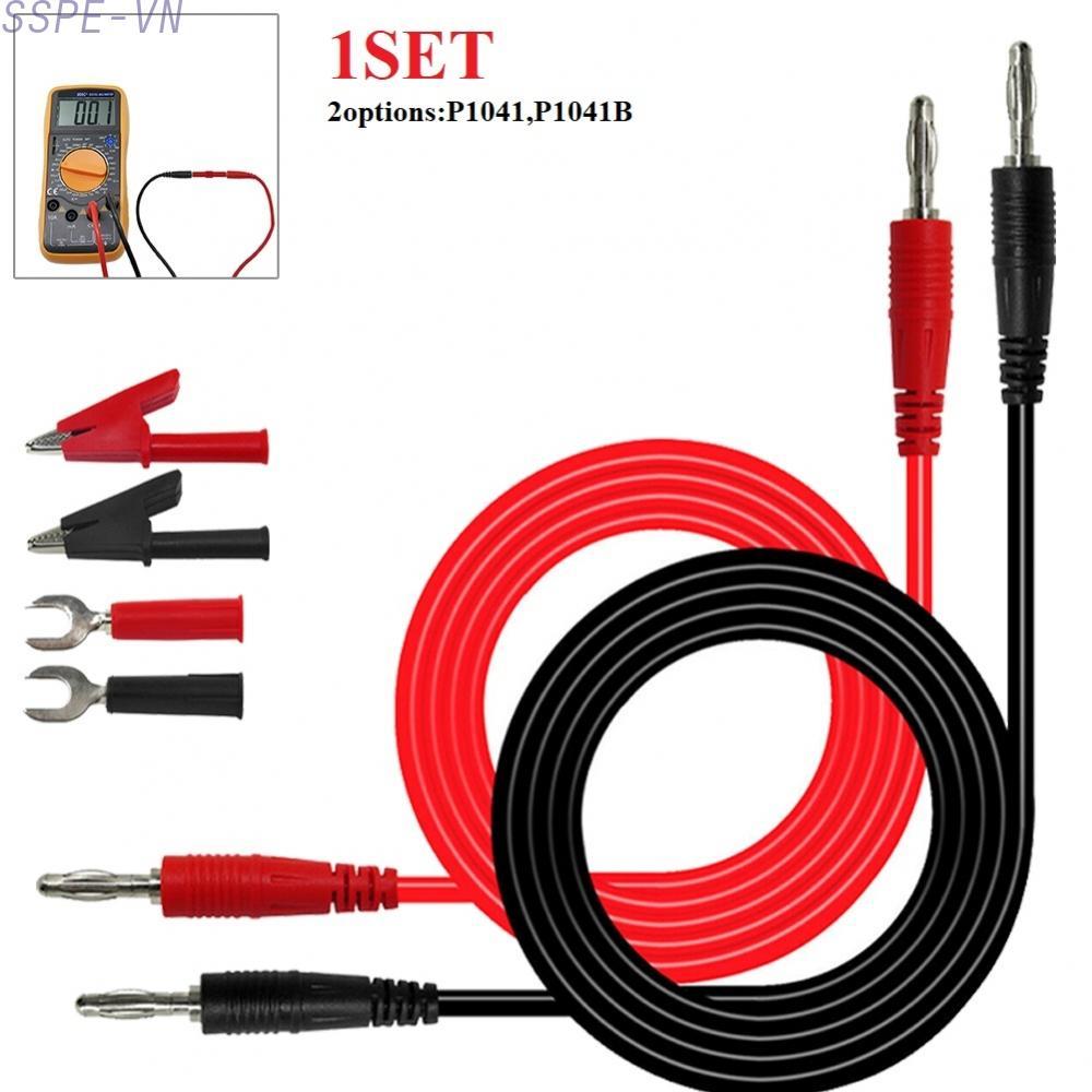 Multimeter Test 4mm Lead Dual Plug With Alligator Clips 2 PCS Portable