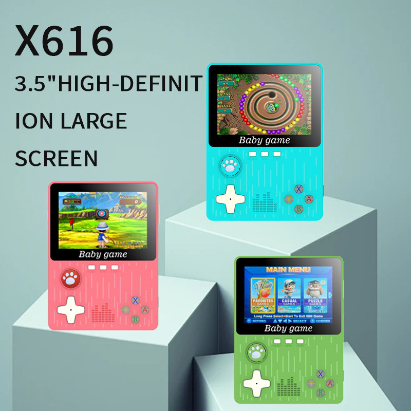 Tay Cầm Chơi Game Xuyên Biên Giới X616 Cầm Tay Retro Hoài Cổ Độ Phân Giải Cao Màn Hình Màu Lớn Thẻ T
