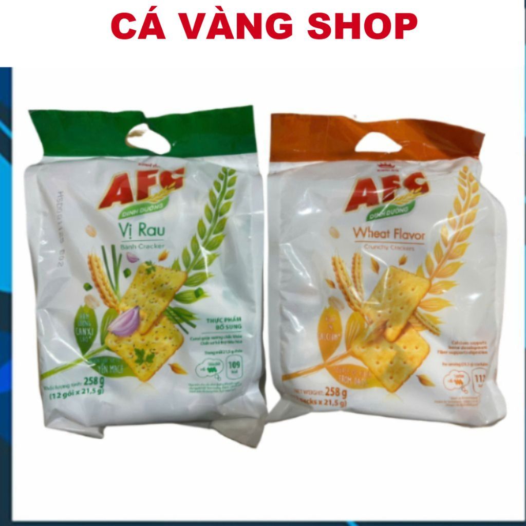 ( GIÁ SỈ )  Túi bánh AFC đủ vị 258g,Túi bánh quy dinh dưỡng AFC 258g đủ vị, bánh AFC túi vị lúa mỳ,r