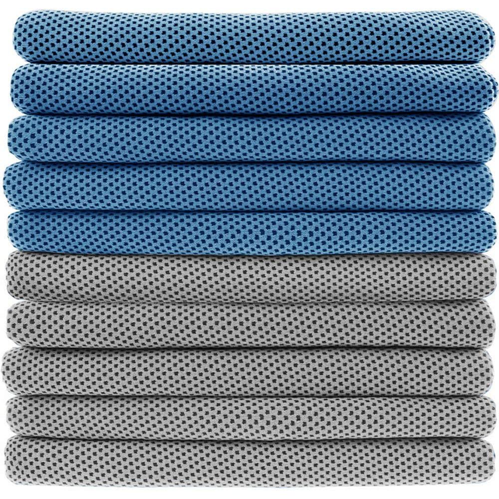 Peicees 10 Gói Khăn Làm Mát Microfiber Cho Cổ Thể Thao Tập Gym Tập Luyện Khăn Làm Mát, 40x12 Inch Sấ