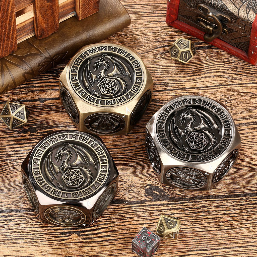 Tám mặt DND Bàn xoay Polyhedron Kim loại Xúc xắc Dungeon và Dragon Board Game Đồ chơi giải nén Top