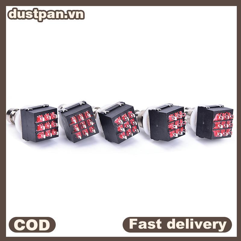 DUSTPAN 5 chiếc 3PDT 9 chân Hiệu ứng đàn Guitar Stomp Switch Pedal Box Foot Metal True Bypass.