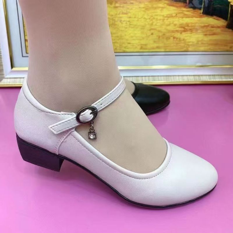 Special promotion: Genuine soft leather women's single shoes with thick heels, 2025 new Korean versi