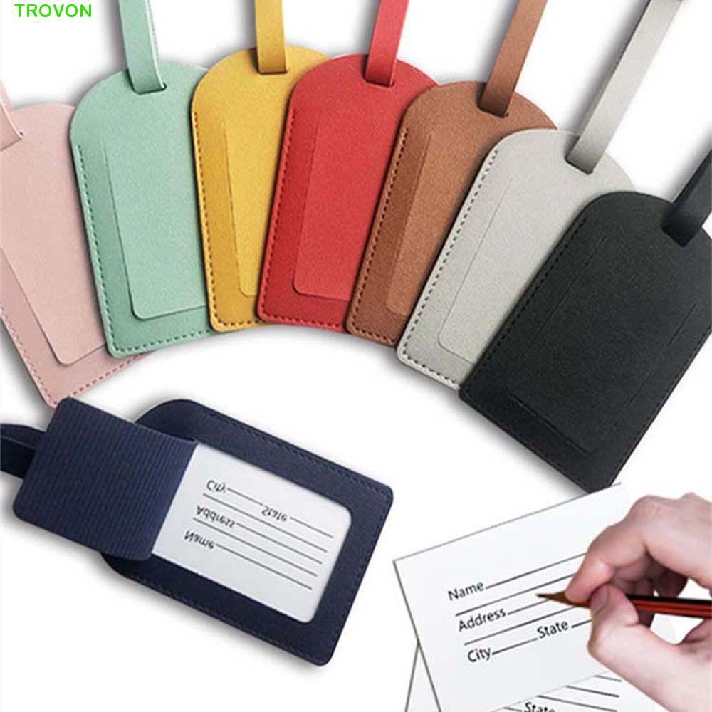 TROVON Máy Bay Vali Thẻ Túi Xách Nhãn Máy Bay Check-in Da PU Mềm Boarding Pass
