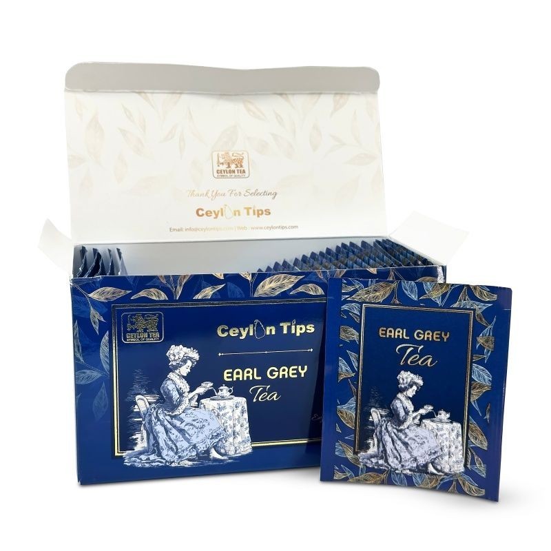 CEYLON TIPS Earl Grey Ceylon Trà đen 25 túi trà / hộp Túi trà đóng gói riêng Phòng khách sạn Trà chi