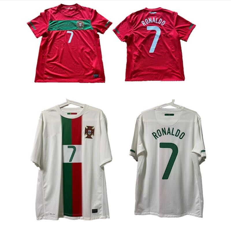 Áo thun thể thao cổ điển sân khách S-XXL Bồ Đào Nha Retro 2010