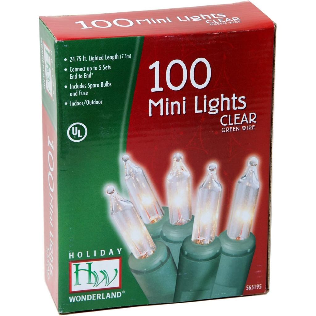 Bộ đèn Giáng sinh trong suốt 100-Count Noma / Inliten Holiday Wonderland, Dây xanh