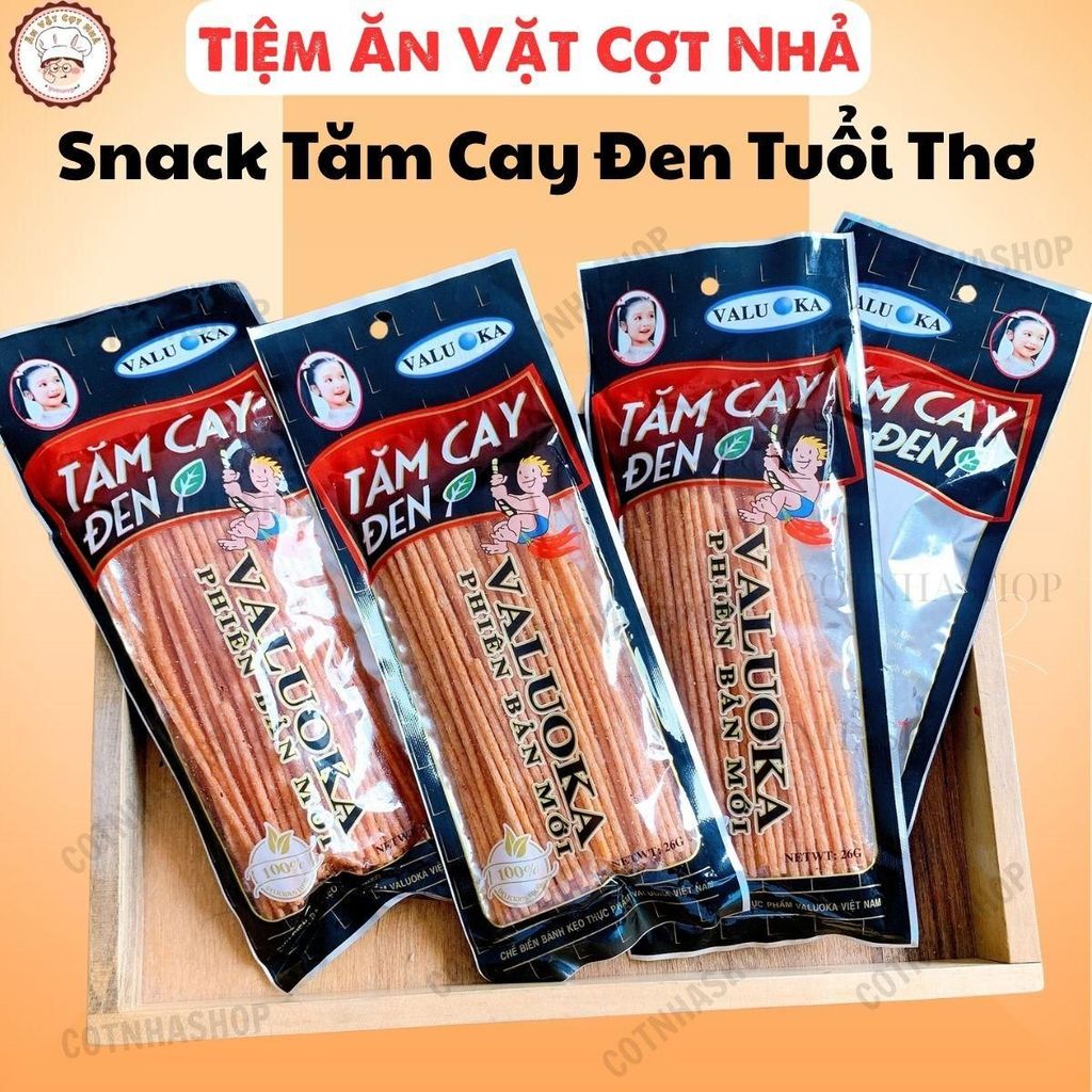 Combo snack tăm cay đen, bim que cay đen Aluowa, đồ ăn vặt cổng trường (gói 20g) đồ ăn vặt đồ ăn vặt