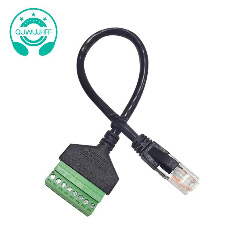 20cm RJ45 toScrew Khối đầu cuối Ethernet Pha lê đầu-Male to8 Pin Vít Terminal 8 Pin Schroef Cáp
