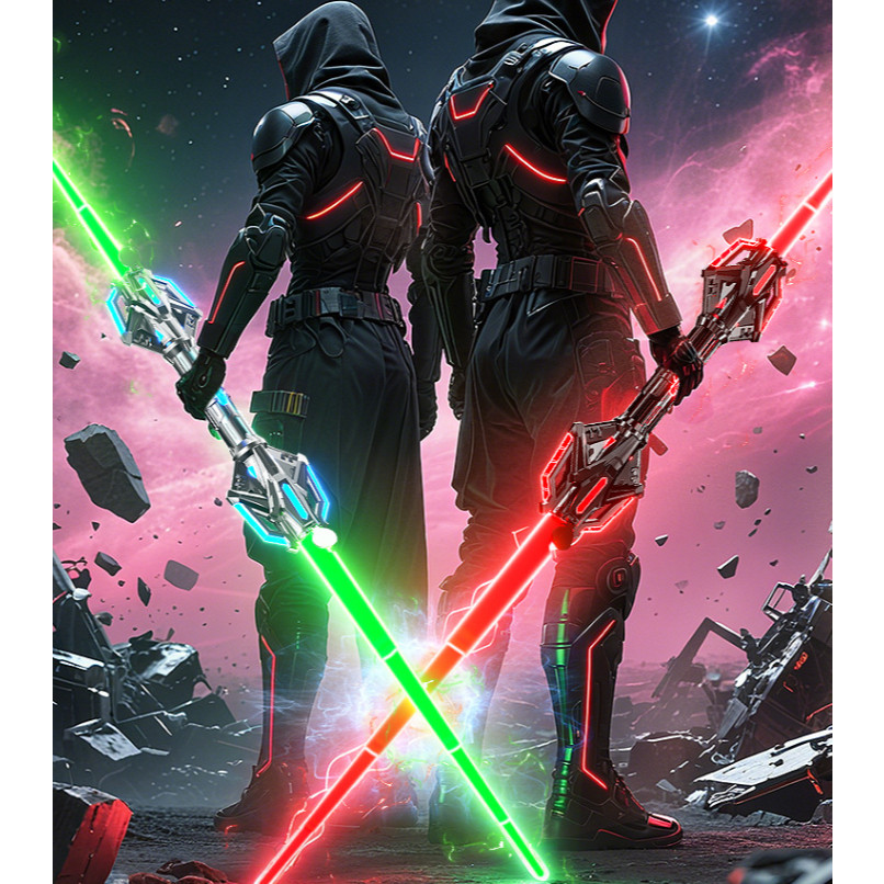 Đồ chơi kiếm ánh sáng ĐẢO CHIỀU ,kiếm lazer 2 đầu nhựa phát sáng, kiếm ánh sáng có đèn lightsaber,ki