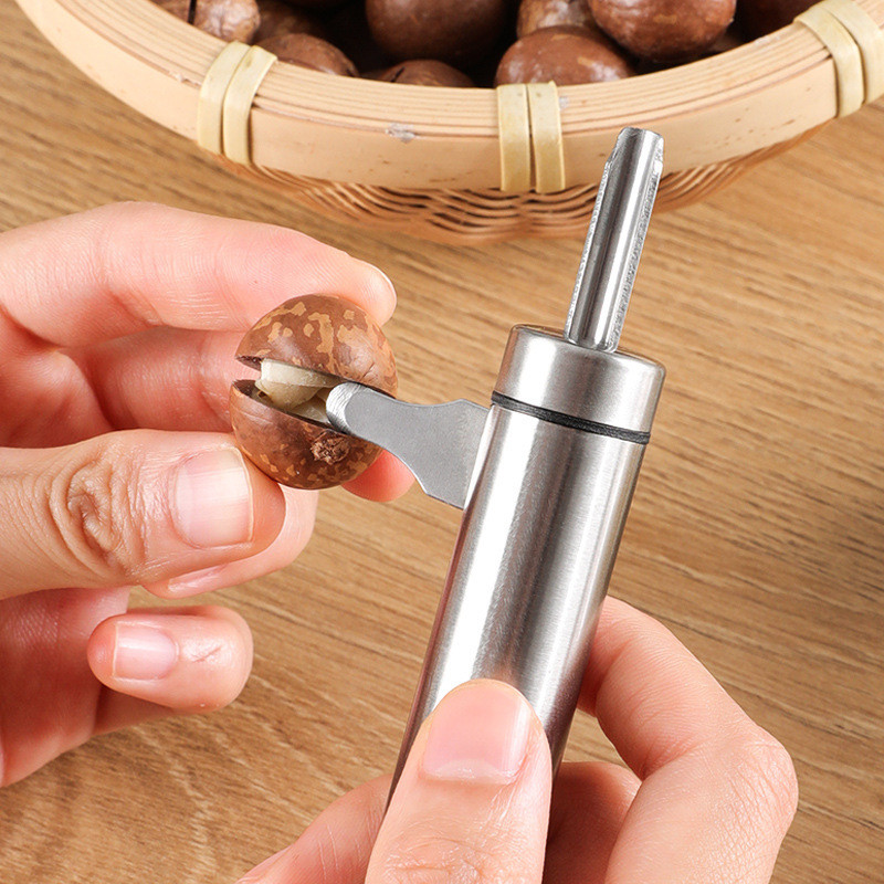 Dụng cụ mở Macadamia Nuts Quả óc chó Kẹp Began Nuts 304 Thép không gỉ Dụng cụ tuốt lúa Đa chức năng 