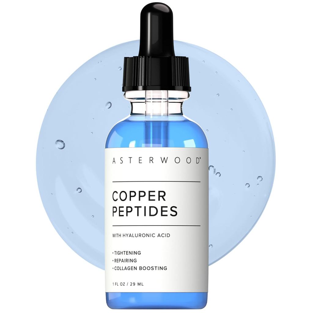 Asterwood Copper Peptide Facial Serum Chứa GHK-Cu và Hyaluronic Acid-Aging Facial Serum-1oz