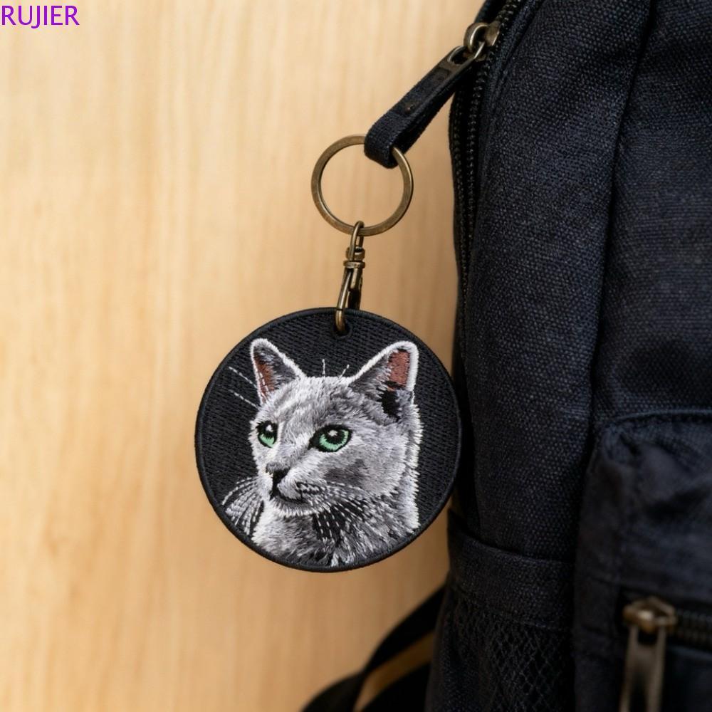 Móc khóa Kitty lông ngắn RUJIER, Mèo rừng Na Uy Ba Tư Longhair Ragdoll Cat Mặt dây chuyền, Thời tran