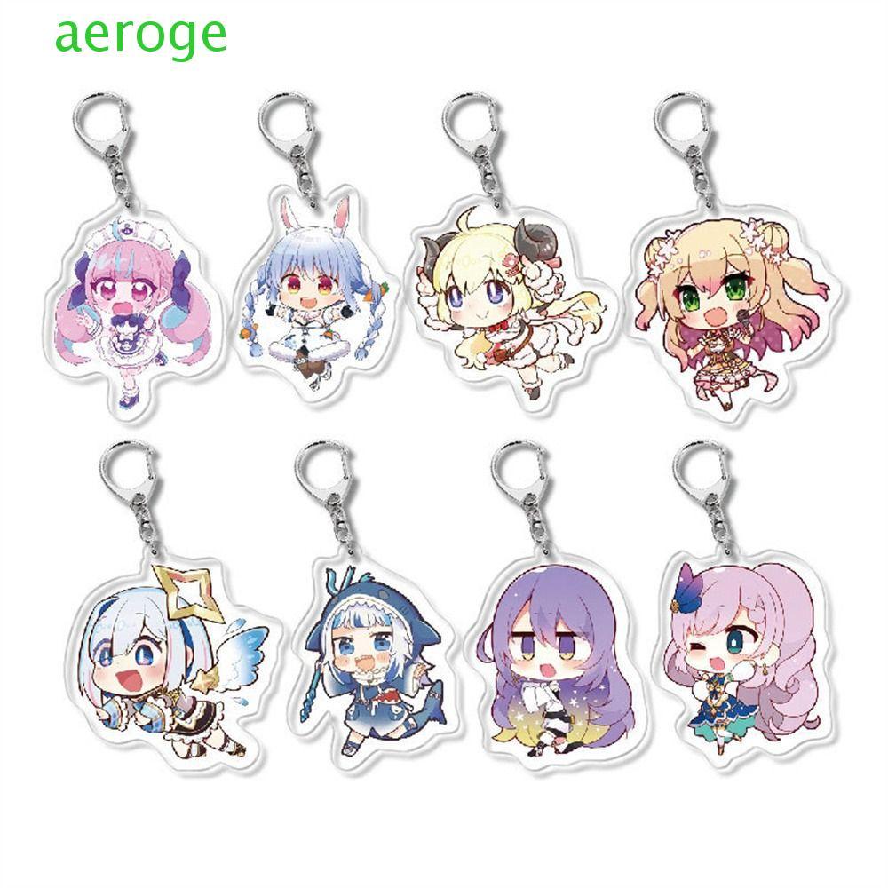AEROGEM Hololive Móc Chìa Khóa Quà Tặng Đồ Chơi Kawaii Vtuber Gawr Gura Murasaki Shion Ookami Mio Mó