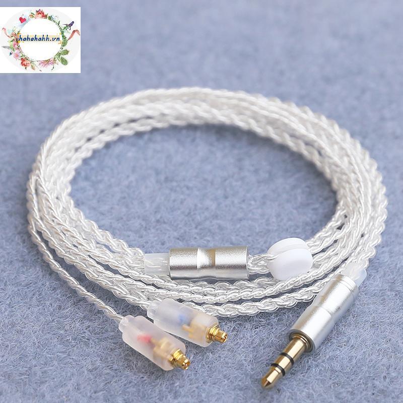 Haha Cáp nâng cấp tai nghe HiFi MMCX 3.5mm 1.2m Cáp lõi mạ bạc cho Sennheiser IE200 / IE300 / IE600 