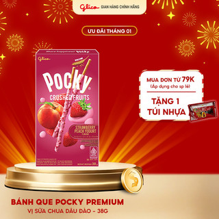  Bánh que Pocky Premium Trái Cây Nghiền Vị Sữa Chua Dâu Đào 38g 
