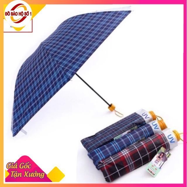 ( Ô KẺ TO )Ô gấp kẻ tiện lợi che mưa, ô che nắng che mưa, dù che mưa che nắng dobaohoso1 ô chống tia