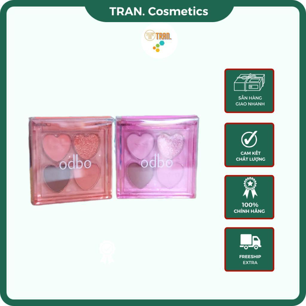 Phấn Mắt Odbo, Bảng Phấn Mắt 4 Ô Odbo Baby Cutesy OD2035 Màu 05, Màu 06 - TRAN Cosmetics.