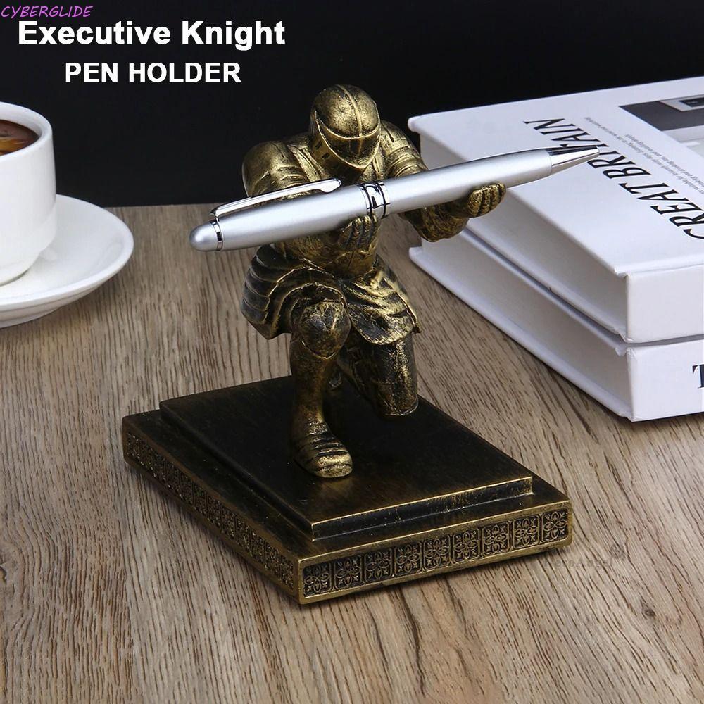 CYBERGLIDE Executive Knight Pen Holder, Executive Knight Armor Hero Hero Hero Pen Holder, Trang trí 