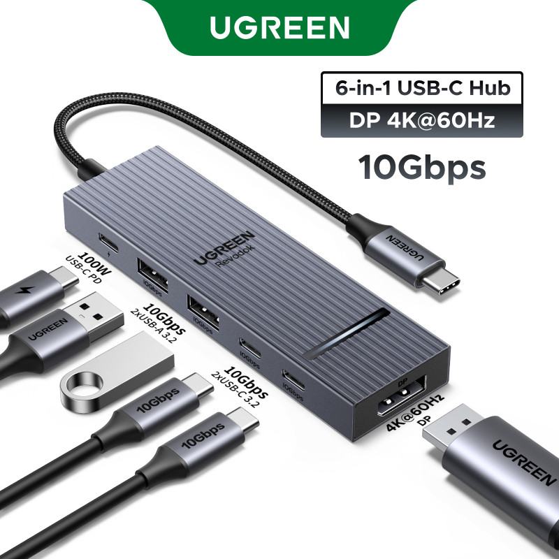 Hub Type-C to DP HUB 7 in 1 USB 3.2 Gen2 10Gbps PD100W C to DP cho MacBook iPad UGREEN