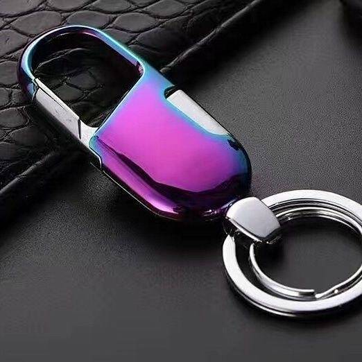 Key Chain Simple Personality Rotating Double Ring Fashion Business Metal Key Chain Car Key Ring iBi9