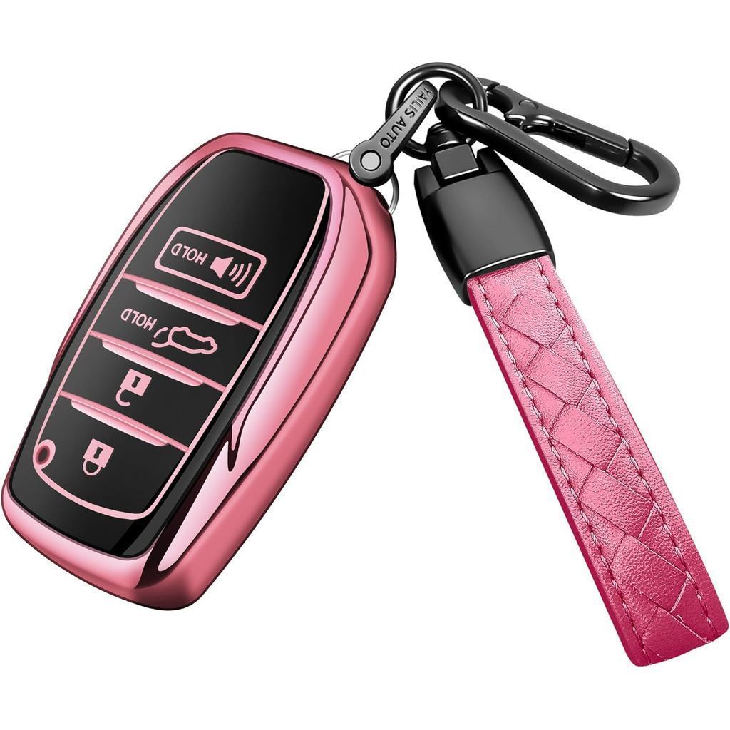 Sindeda cho Toyota Key Fob Cover có móc khóa Vỏ bảo vệ toàn diện mềm mại phù hợp cho 2025 Camry 4 Ru