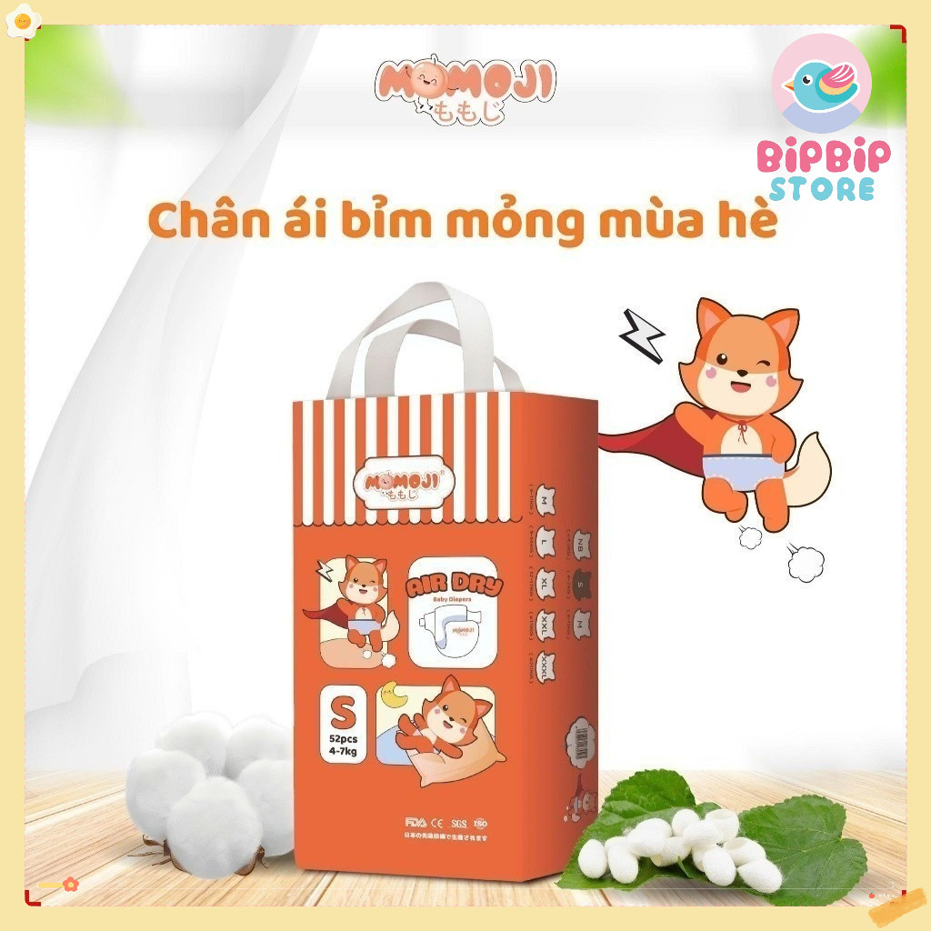Tã Bỉm Quần MOMOJI AIR DRY Êm Mềm, Siêu Khô Thoáng, An Toàn Cho Bé không quà