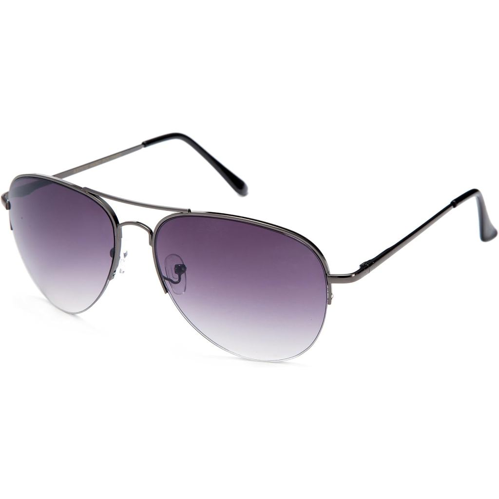 Newbee Fashion - "Dan" Metal Classic Spring Temple Hinge Half Frame Aviator Sunglasses
