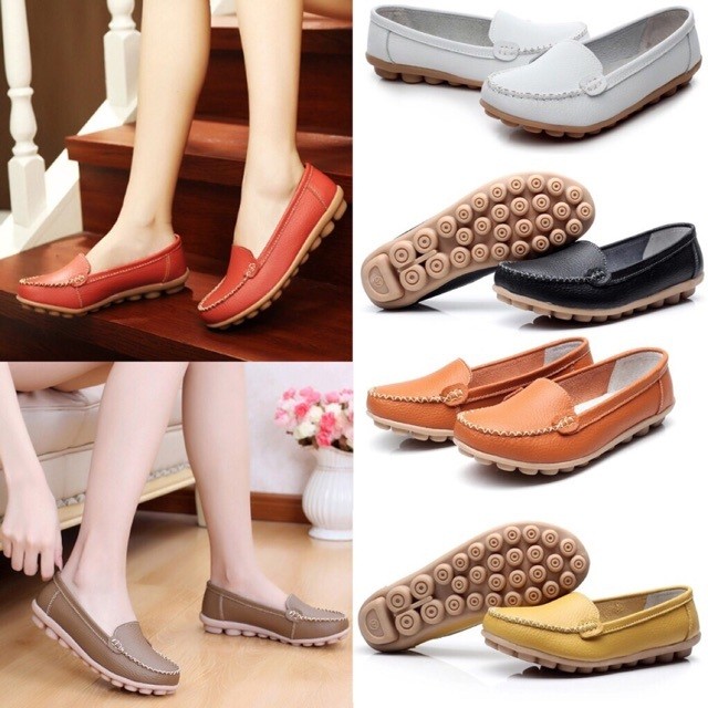 HÀNG CÓ SẴN Nữ Flat Work Moccasin Giày Y Tá Kasut Jururuwarat