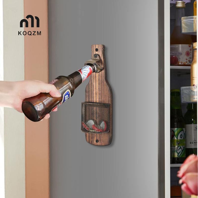 [KOQZM] 1 Máy Mở Chai Bia Bằng Gỗ Mới Nắp Chai Treo Tường Hộp Bảo Quản Thanh Mặt Dây Chuyền Trang Trí Dụng Cụ Mở Chai Treo Tường [Mới]