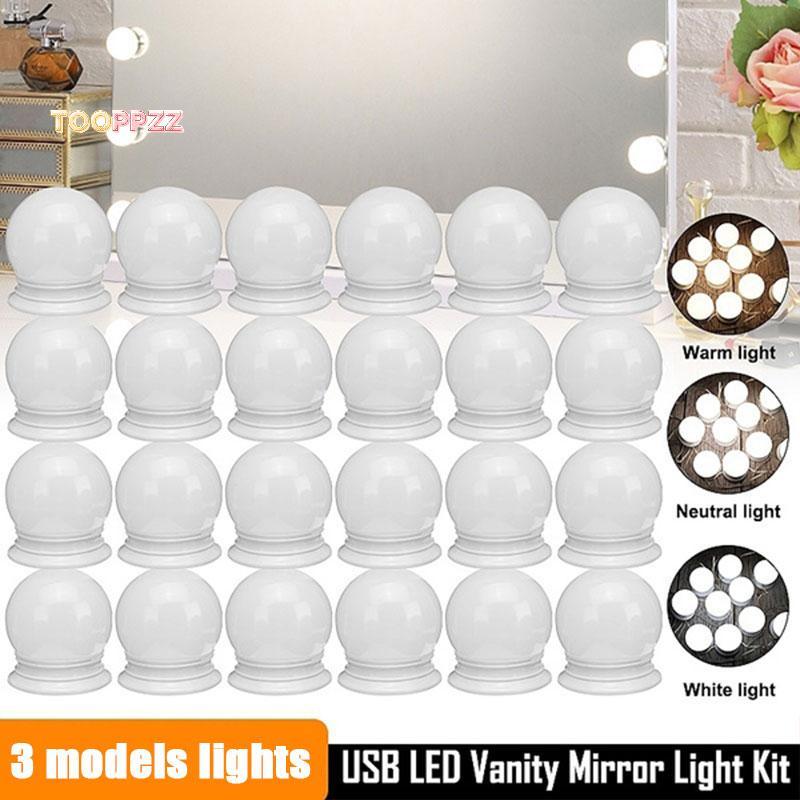 tooppzz Hollywood Style LED Bulbs Vanity Makeup Dressing Table USB Mirror Lights Kit new