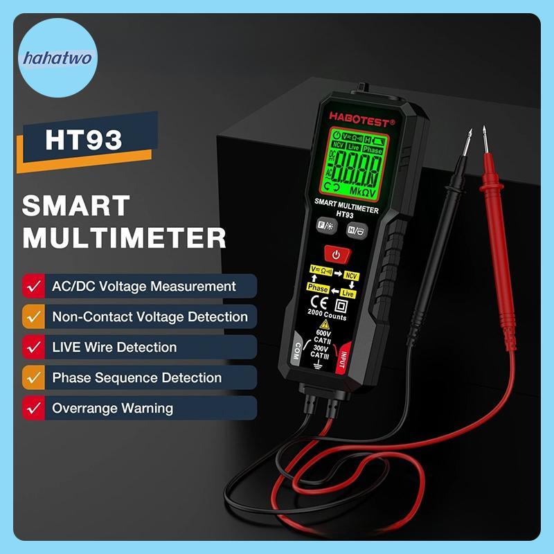 Ha 1 Cái AC / DC Điện Trở Điện Áp Đo Liên Tục HT93 Đồng Hồ Vạn Năng Kỹ Thuật Số Thông Minh NCV Đồng 