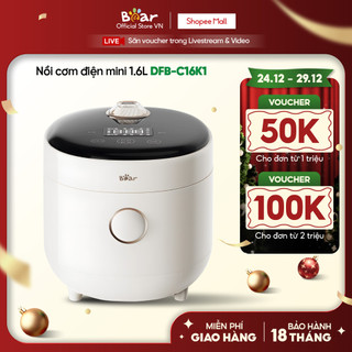  Nồi cơm điện MINI 0.5L  2 người ăn   dung tích tổng 1.6L  Bear DFB-C16K1 - Hàng Chính Hãng 