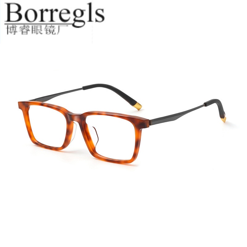 Kính Full Frame Acetate mặt trơn, khung Titan nguyên chất