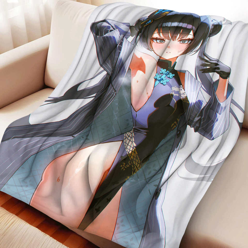 Blue Archive Longhua Consort Saki Chăn Mềm Cho Chăn Ga Gối Và Sofa, Chăn Bọc Flannel Cho Văn Phòng, 