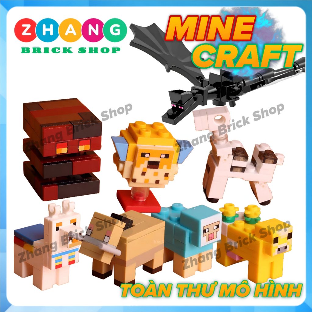 Mô hình nhân vật Minecraft Mine Blocks Hoglin - Ender Dragon - Magma Cube - Pufferfish Xinh X0311 Zh