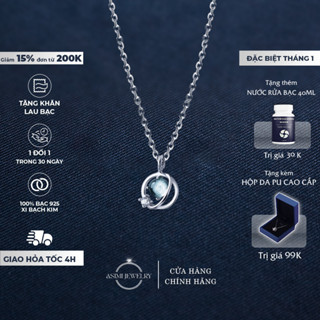  Dây chuyền bạc đính đá Ocean đơn giản Asimi dây chuyền nữ đính đá thanh lịch Ocean Line DC05 