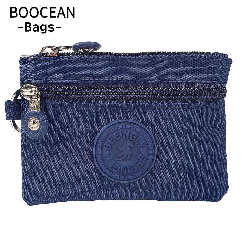 BOOCEAN Thẻ tín dụng Holoder, Ví đựng tiền xu chống mài mòn bằng vải Canvas, 2023 chống nước có vòng chìa khóa Ví đựng tiền Nam Nữ