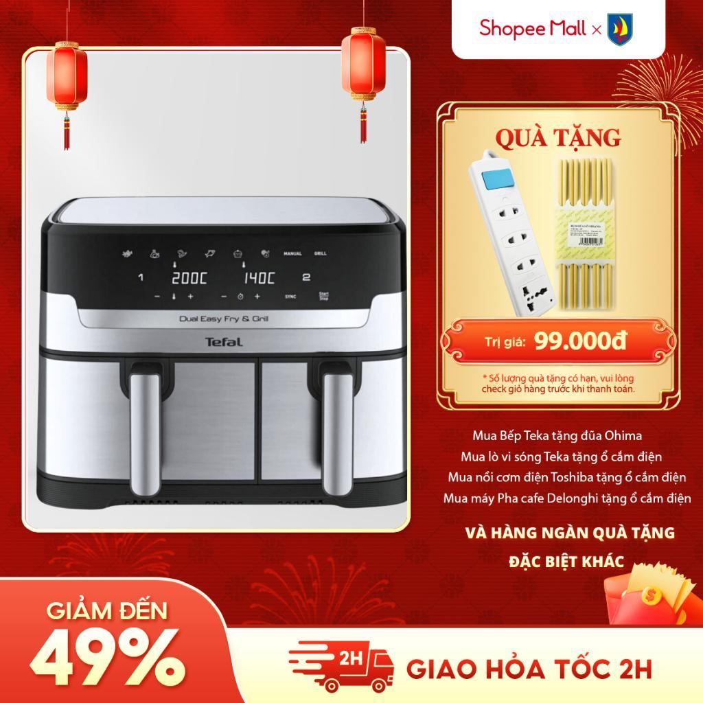 Nồi chiên không dầu điện tử Tefal Dual Easy Fry & Grill EY905D10