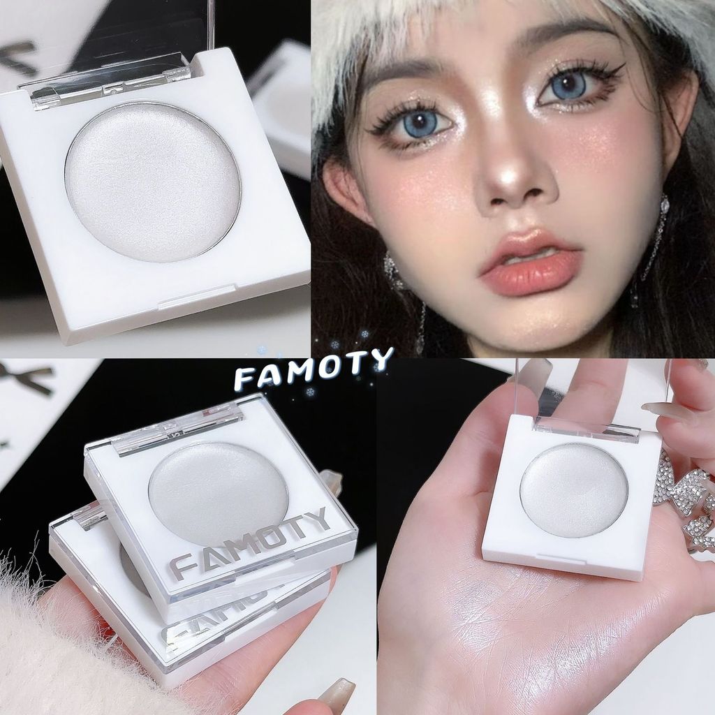 Phấn mắt Monochrome Highlighter FAMOTY Brightening White Pearlescent Eyeshadow