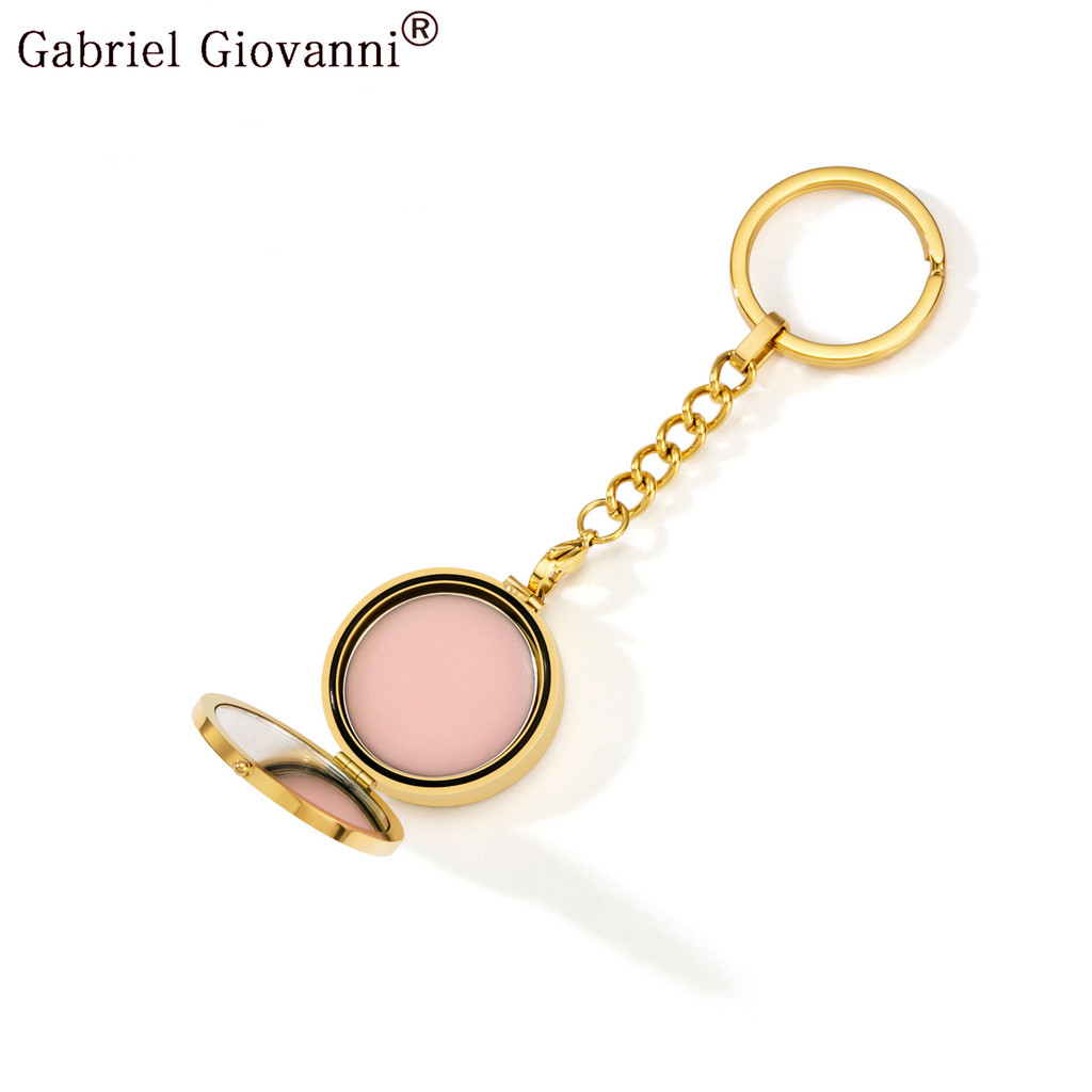 Spot Goods#Lipstick Key Ring Stainless Steel Pendant Lipstick Key Chain Lip Balm Keychain1228hw