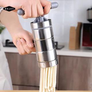 < SDJZT > Máy làm mì ống bằng thép không gỉ Máy làm mì bằng tay Máy ép trái cây với 2 hoặc 5 khuôn ép đang giảm giá