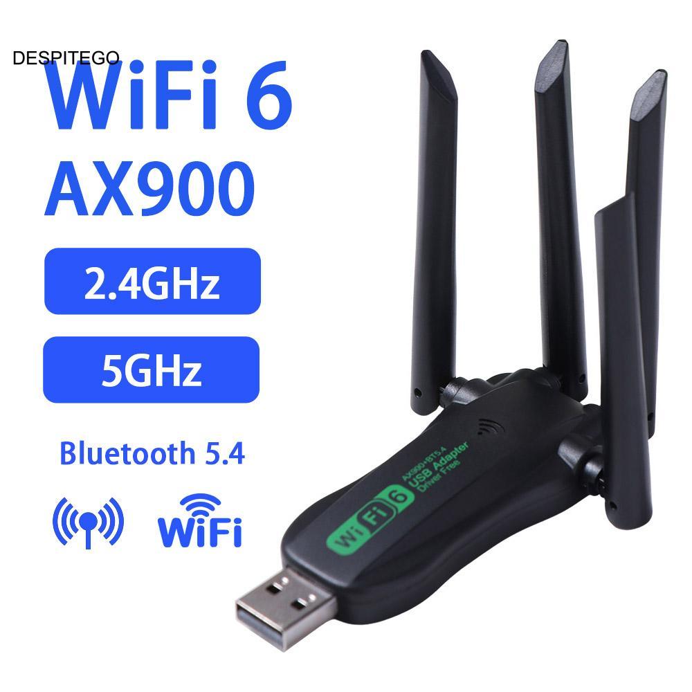 Bộ chuyển đổi USB WiFi6 băng tần kép DESPITEGO, AX900 2.4G / 5Ghz 900Mbps WiFi Dongle, Bộ thu tốc độ