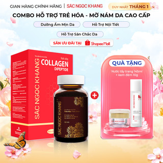  Bộ Trẻ Hóa Da Cao Cấp  Viên Uống Sắc Ngọc Khang ++ 120 Viên & Nước Uống Đẹp Da Collagen Dipeptide Sắc Ngọc Khang 30 Túi  