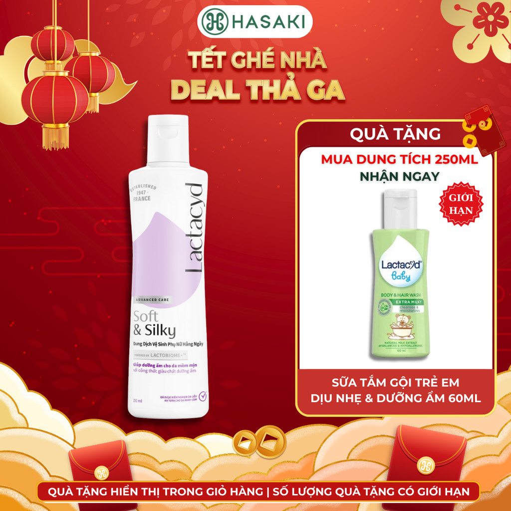 [DAILY] Dung Dịch Vệ Sinh Phụ Nữ Lactacyd Dưỡng Ẩm Soft & Silky 150ml Hasaki Sản Phẩm Chính Hãng