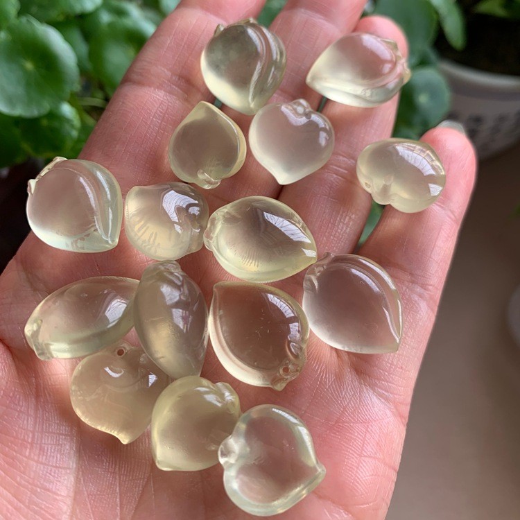 Mặt Dây Chuyền Trái Tim Đào Citrine Đá Tự Nhiên