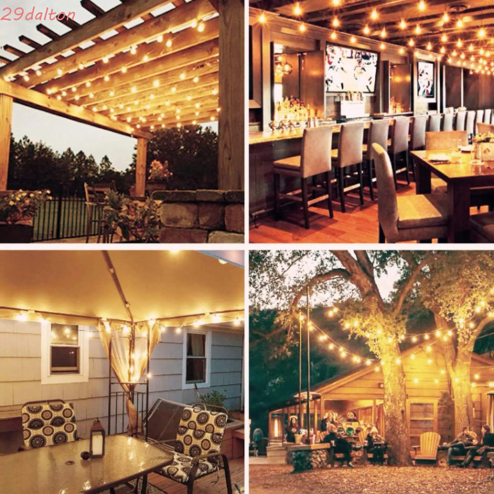 Đèn dây quả cầu LED DALTON G40, Bóng đèn nhựa Đầu ra điện áp rộng Đèn dây ngoài trời, G40 Hình quả c