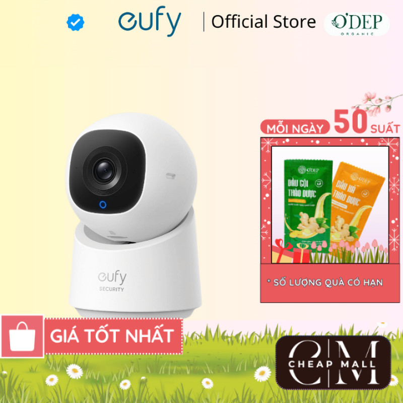 Camera trong nhà Eufy Indoor C220 | 2K rõ nét | AI tracking | Cảnh báo qua app - Hàng chính hãng - C