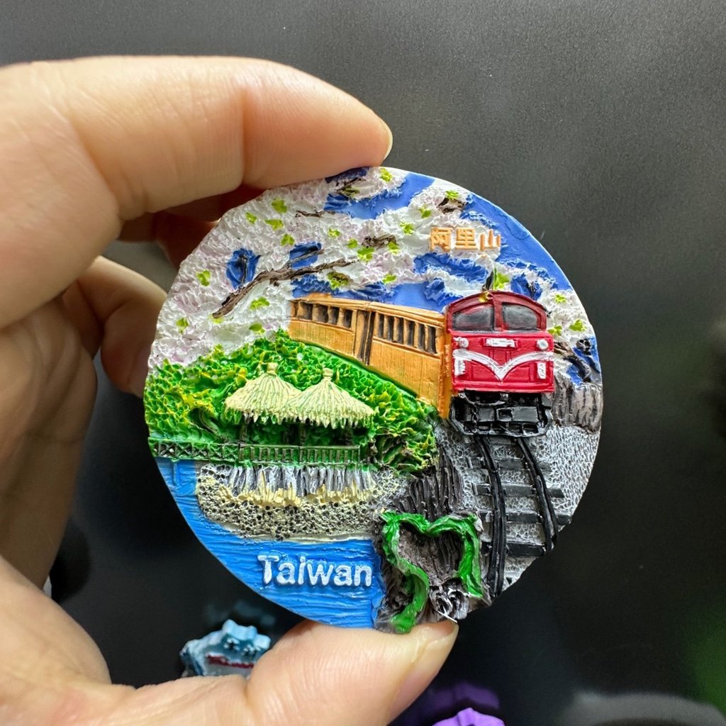 Đài Loan Dán Tủ Lạnh Lưu Niệm Du Lịch Alishan Jiufen Yeliu Đài Bắc Mặt Trăng Hồ 3d Ba Chiều Emboss